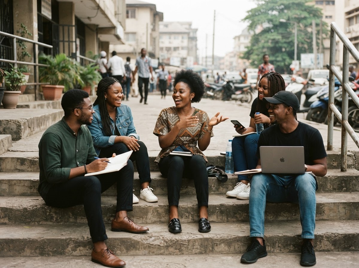 Young people in discussion